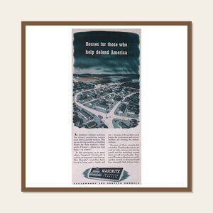 Masonite Presdwood Products Vintage Print Ad 1942 Housing Defense WWII Chicago u